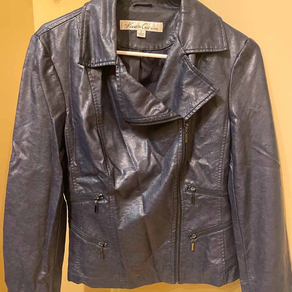 Kenneth Cole Leather-Like Moto Jacket Size Small